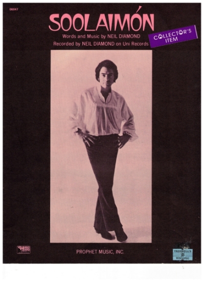 Picture of Soolaimon, written & recorded by Neil Diamond, sheet music