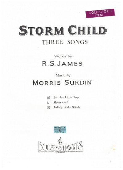 Picture of Storm Child, Three Songs for Low Voice (Just for Little Boys/ Homeward/ Lullaby of the Winds), R. S. James & Morris Surdin