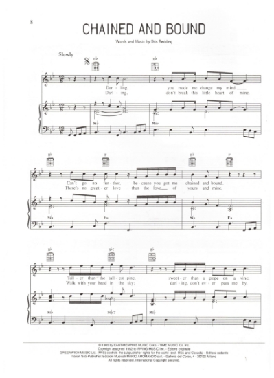 Picture of Chained and Bound, written & recorded by Otis Redding, sheet music