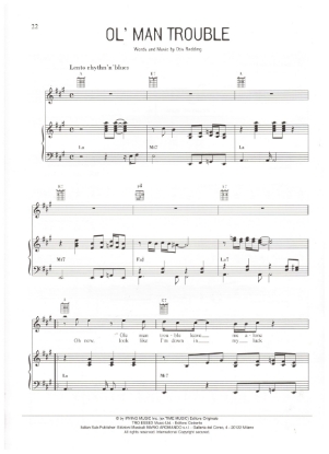 Picture of Ol' Man Trouble, written & recorded by Otis Redding, sheet music