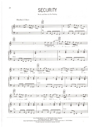 Picture of Security, written & recorded by Otis Redding, sheet music