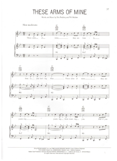 Picture of These Arms of Mine, Otis Redding & Phil Walden, recorded by Otis Redding, sheet music