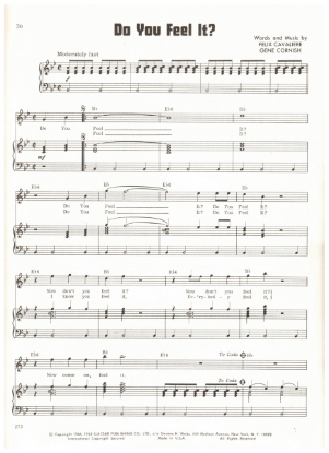 Picture of Do You Feel It?, Gene Cornish & Felix Cavaliere, recorded by The Rascals, sheet music