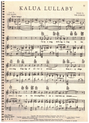 Picture of Kalua Lullaby, Gus Kahn & Ted Fiorito, sheet music