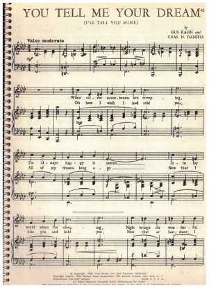 Picture of You Tell Me Your Dream (I'll Tell You Mine), Gus Kahn & Chas. N. Daniels, sheet music