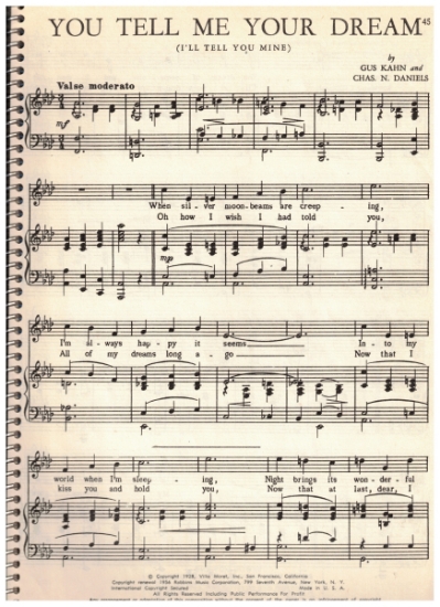 Picture of You Tell Me Your Dream (I'll Tell You Mine), Gus Kahn & Chas. N. Daniels, sheet music