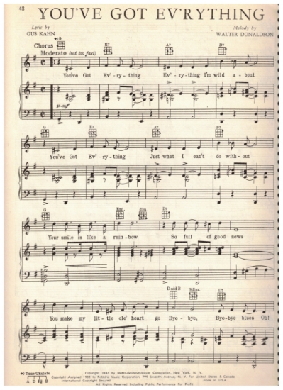 Picture of You've Got Ev'rything, Gus Kahn & Walter Donaldson, sheet music