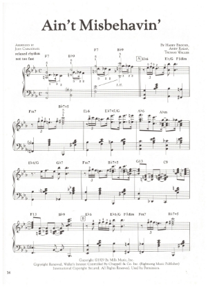 Picture of Ain't Misbehavin', Harry Brooks/ Andy Razaf/ Thomas "Fats" Waller, arr. for stride piano by Judy Carmichael, sheet music