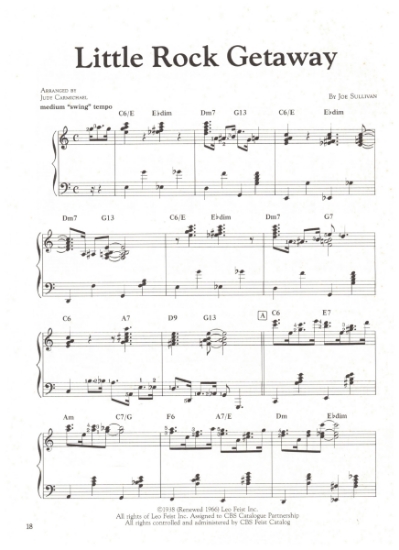 Picture of Little Rock Getaway, Joe Sullivan, arr. for stride piano by Judy Carmichael, sheet music