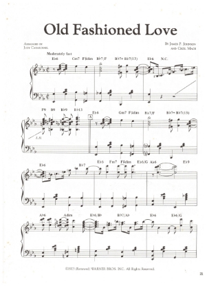 Picture of Old Fashioned Love, James P. Johnson & Cecil Mack, arr. for stride piano by Judy Carmichael, piano solo sheet music