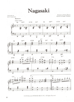 Picture of Nagasaki, Mort Dixon & Harry Warren, arr. for stride piano by Judy Carmichael, sheet music