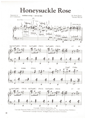 Picture of Honeysuckle Rose, Andy Razaf & Thomas "Fats" Waller, arr. for stride piano by Judy Carmichael, piano solo sheet music