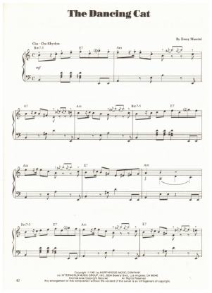 Picture of The Dancing Cat, Henry Mancini, piano solo, sheet music