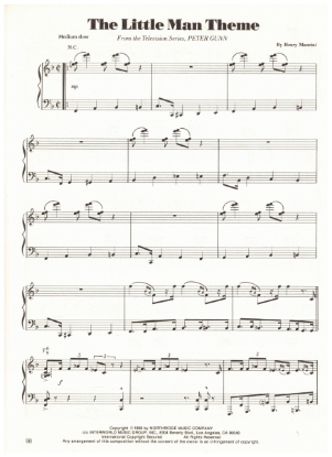 Picture of The Little Man Theme, from TV series "Peter Gunn", Henry Mancini, piano solo, sheet music