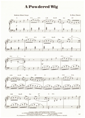 Picture of A Powdered Wig, Henry Mancini, piano solo, sheet music