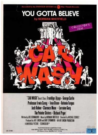 Picture of You Gotta Believe, from movie "Car Wash", Norman Whitfield, recorded by The Pointer Sisters