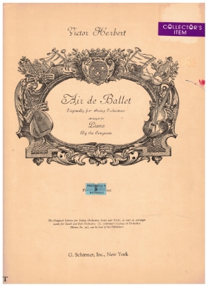 Picture of Air de Ballet for String Orchestra, Victor Herbert, transcribed by the composer for piano solo
