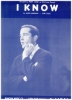 Picture of I Know, Edith Lindeman & Carl Stutz, recorded by Perry Como, sheet music