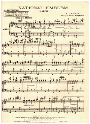 Picture of National Emblem March, E. E. Bagley, arr. Charles Magnante, accordion solo sheet music