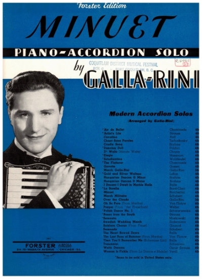 Picture of Minuet, Luigi Boccherini, arr. A. Galla-Rini, accordion solo sheet music