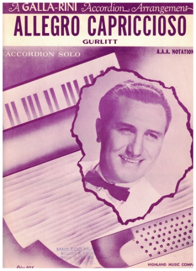 Picture of Allegro Capriccioso Op. 54 No. 6, Cornelius Gurlitt, arr. A. Galla-Rini, accordion solo sheet music