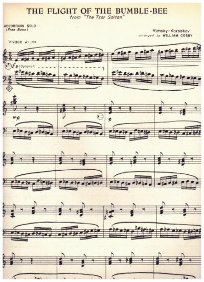 Picture of The Flight of the Bumble-Bee from "The Tsar Saltan", Rimsky-Korsakov, arr. William Cosby, free bass accordion solo 