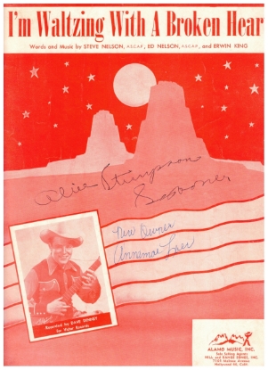 Picture of I'm Waltzing With a Broken Heart, Steve & Ed Nelson/ Erwin King, recorded by Dave Denney