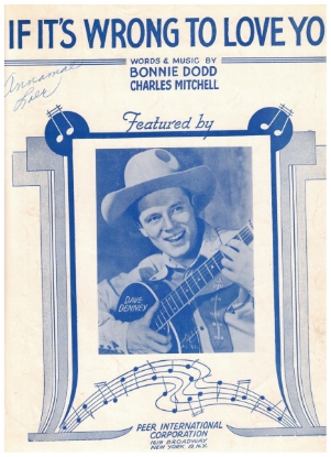 Picture of If It's Wrong to Love You, Bonnie Dodd & Charles Mitchell, recorded by Dave Denney
