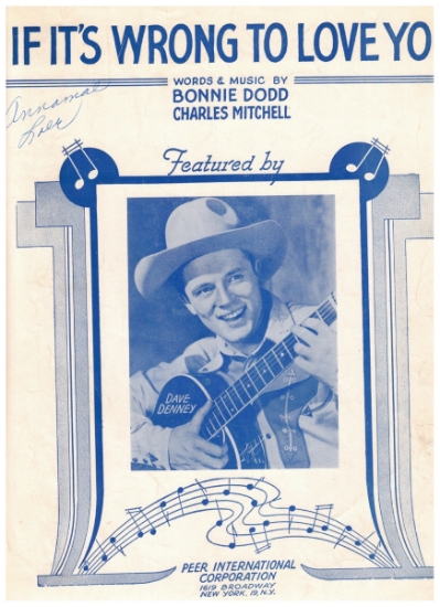 Picture of If It's Wrong to Love You, Bonnie Dodd & Charles Mitchell, recorded by Dave Denney