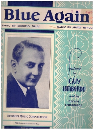Picture of Blue Again, Dorothy Fields & Jimmy McHugh, featured by Guy Lombardo & his Royal Canadians, sheet music
