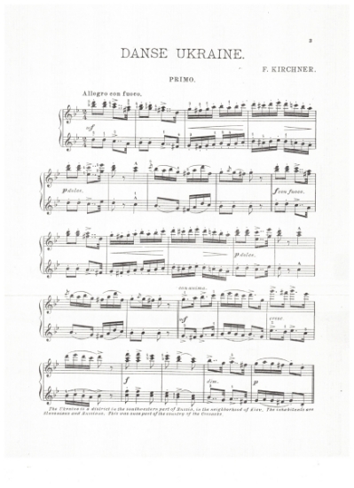 Picture of Danse Ukraine, F. Kirchner, piano duet, sheet music