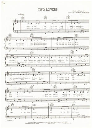 Picture of Two Lovers , Smokey Robinson, sheet music