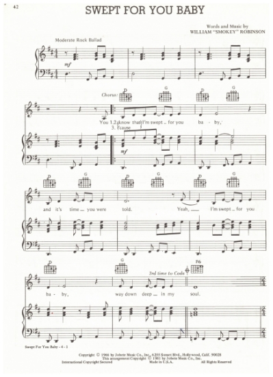 Picture of Swept for You Baby, Smokey Robinson, sheet music