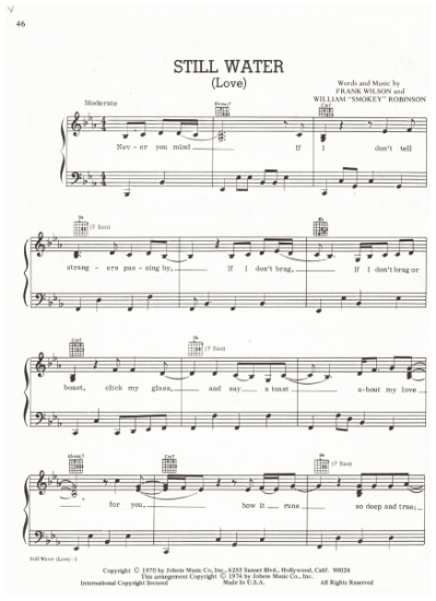 Picture of Still Water (Love), Smokey Robinson & Frank Wilson, sheet music