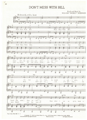 Picture of Don't Mess With Bill, Smokey Robinson, sheet music