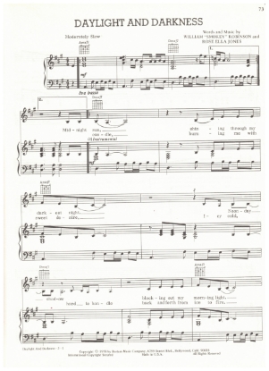 Picture of Daylight and Darkness, Smokey Robinson & Rose Ella Jones, sheet music