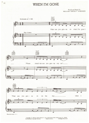 Picture of When I'm Gone, Smokey Robinson, sheet music