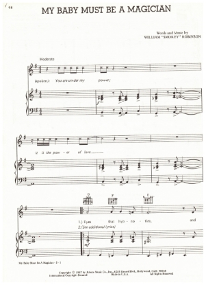 Picture of My Baby Must Be a Magician, Smokey Robinson, sheet music