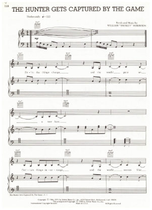 Picture of The Hunter Gets Captured By The Game, Smokey Robinson, sheet music