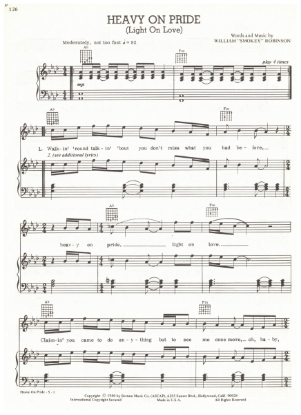 Picture of Heavy On Pride (Light On Love), Smokey Robinson, sheet music