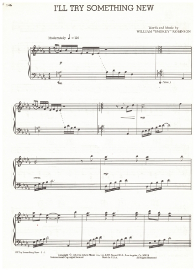 Picture of I'll Try Something New, Smokey Robinson, sheet music