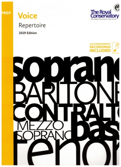 Picture of Prep Voice Repertoire, 2019 Edition, Royal Conservatory of Music, University of Toronto, sheet music songbook