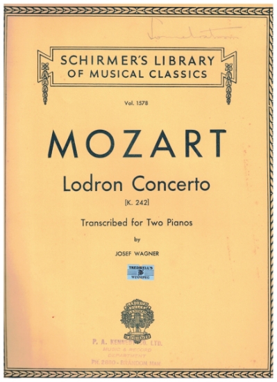 Picture of Lodron Concerto K. 242, W. A. Mozart, ed. Josef Wagner, piano duo