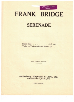 Picture of Serenade, Frank Bridge, piano solo