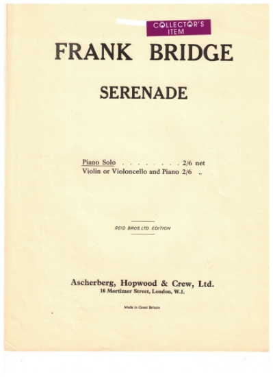 Picture of Serenade, Frank Bridge, piano solo