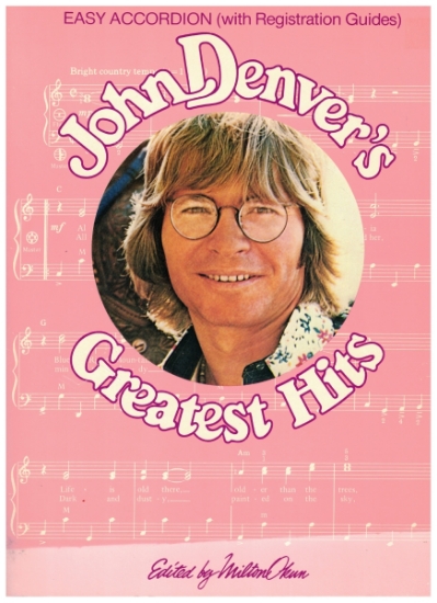 Picture of John Denver's Greatest Hits, arranged by Milton Okun for easy accordion, sheet music songbook
