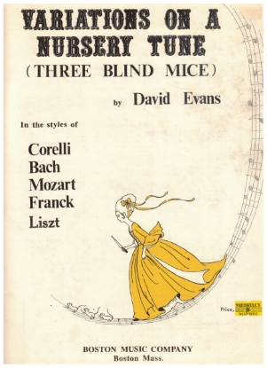 Picture of Variations on a Nursery Tune in the Styles of Five Classical Composers(Three Blind Mice), David Evans, piano solo 
