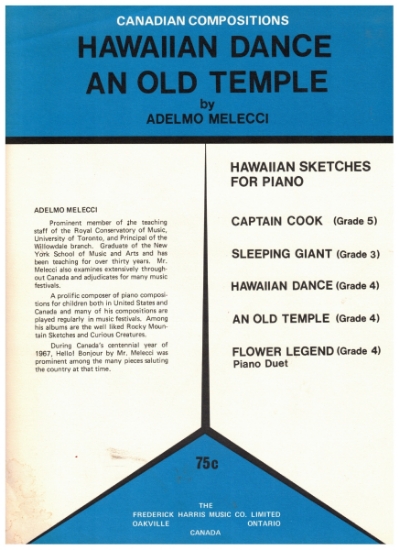 Picture of Hawaiian Dance and An Old Temple, Adelmo Melecci, piano solo 