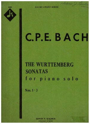 Picture of The Wurtttemburg Sonatas for Piano Books 1 & 2 (Sonatas 1 thru 6 Complete), C. P. E. Bach, piano solo