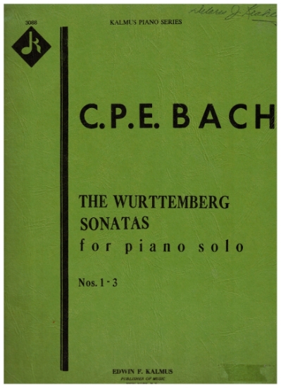 Picture of The Wurtttemburg Sonatas for Piano Books 1 & 2 (Sonatas 1 thru 6 Complete), C. P. E. Bach, piano solo